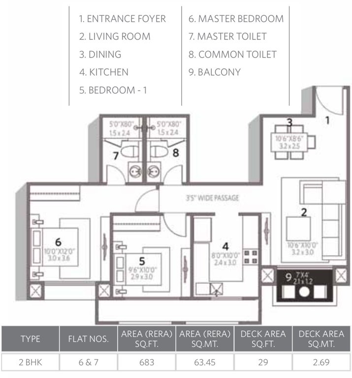 Hiranandani House of Hiranandani Egattur (2BHK+2T (975 sq ft) 975 sq ft)