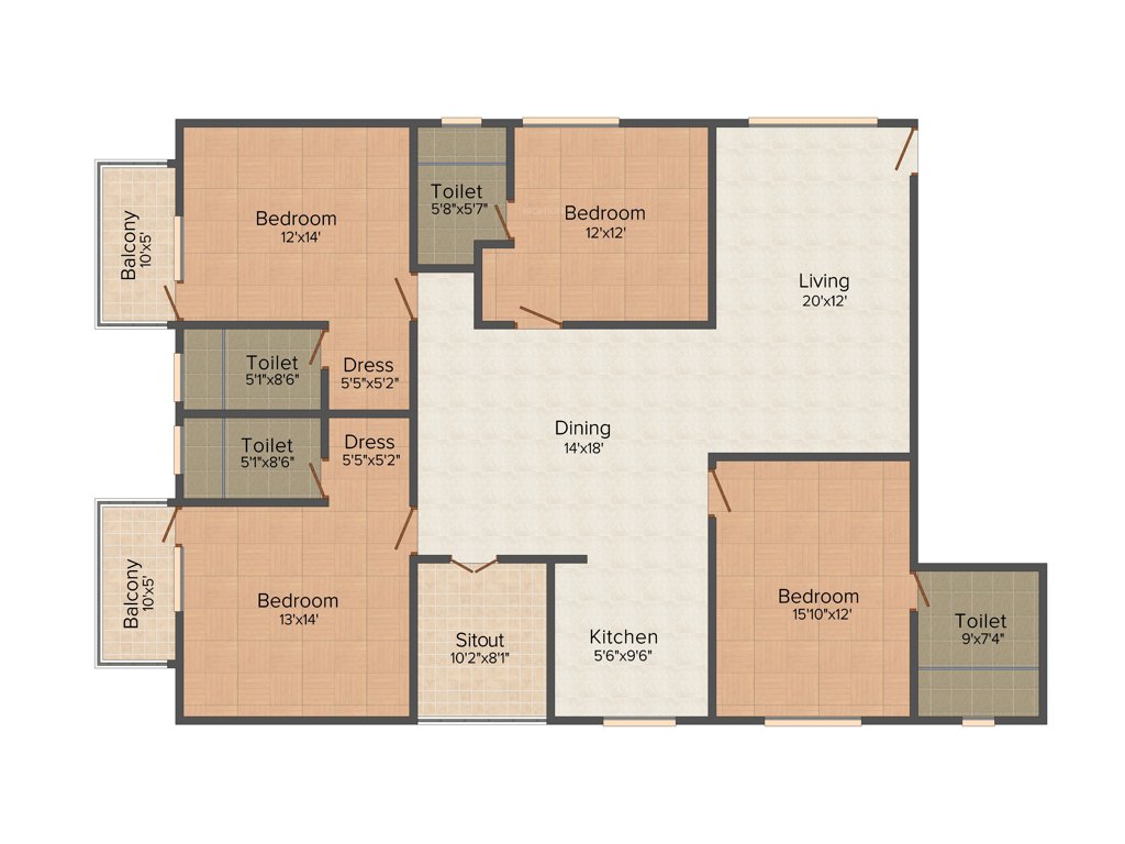 Samhita Rainbow (4BHK+4T (2,350 sq ft) 2350 sq ft)