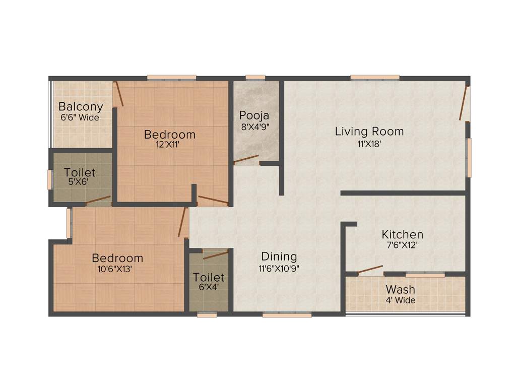 Umas Arha Mansion (2BHK+2T (1,125 sq ft)   Pooja Room 1125 sq ft)