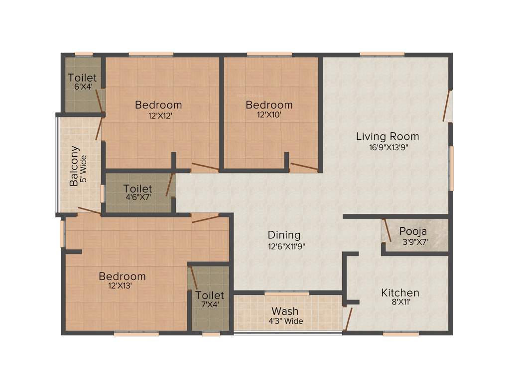 Umas Arha Mansion (3BHK+3T (1,500 sq ft)   Pooja Room 1500 sq ft)