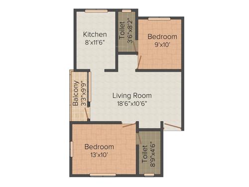 Fairyland Sai Akshayam (2BHK+2T (870 sq ft) 870 sq ft) Fairyland Sai Akshayam (2BHK+2T (870 sq ft) 870 sq ft)