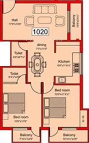 Majestic Balagam (2BHK+2T (1,020 sq ft) 1020 sq ft)