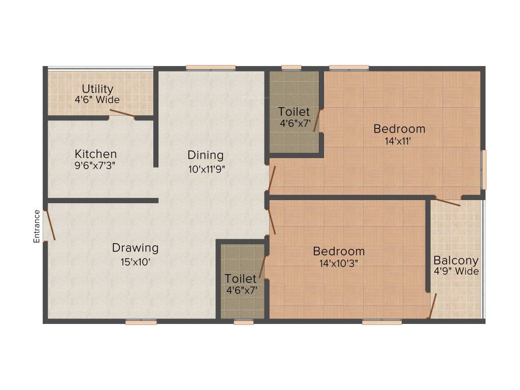 Alekhya Footprints (2BHK+2T (1,165 sq ft) 1165 sq ft)