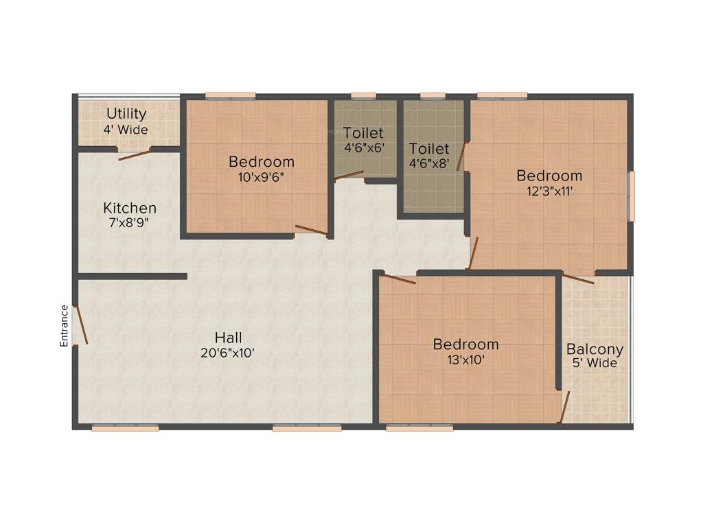 Alekhya Footprints (3BHK+2T (1,215 sq ft) 1215 sq ft)