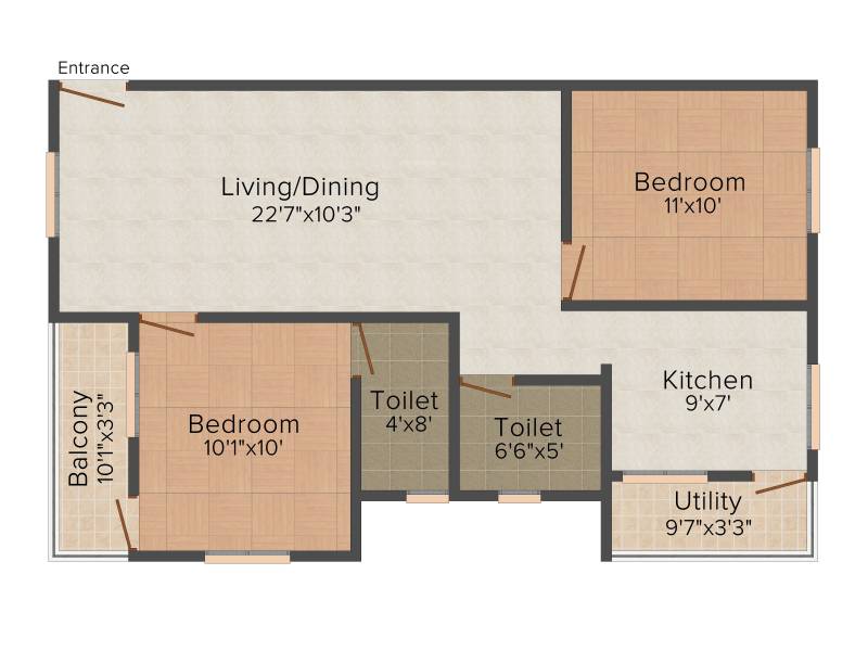 Rajni Radhe Saai (2BHK+2T (948 sq ft) 948 sq ft)