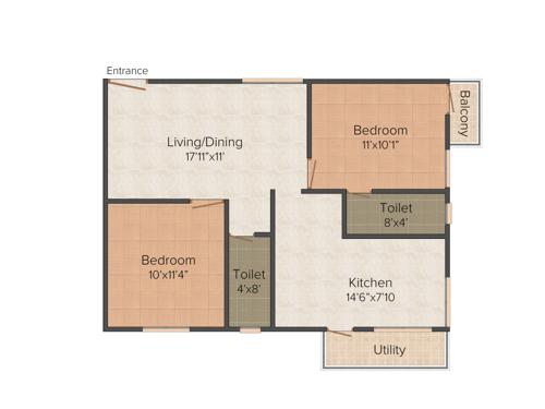 Rajni Lotus (2BHK+2T (1,000 sq ft) 1000 sq ft)