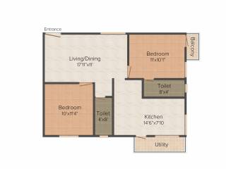 Rajni Lotus (2BHK+2T (1,000 sq ft) 1000 sq ft) Rajni Lotus (2BHK+2T (1,000 sq ft) 1000 sq ft)