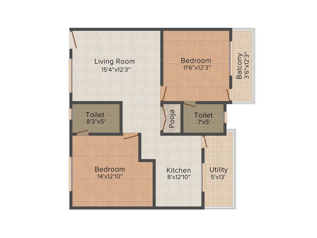 Comfort Flora (2BHK+2T (1,150 sq ft) 1150 sq ft)