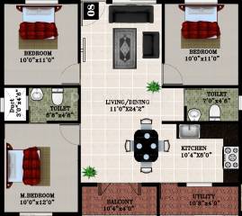 DS Splendor Nest (3BHK+2T (1,290 sq ft) 1290 sq ft) DS Splendor Nest (3BHK+2T (1,290 sq ft) 1290 sq ft)