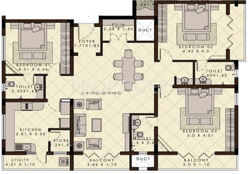 Magnum Indus Oasis (3BHK+3T (2,250 sq ft) 2250 sq ft)