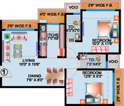 Bholenath Residency (2BHK+2T (1,120 sq ft) 1120 sq ft)