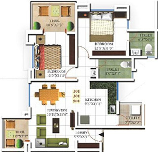 Paranjape Lake Vista Phase II (2BHK+2T (937 sq ft) 937 sq ft)
