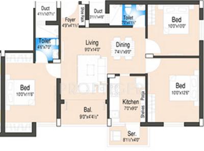 DABC Euphorbia Phase 2 (3BHK+2T (1,112 sq ft) 1112 sq ft)