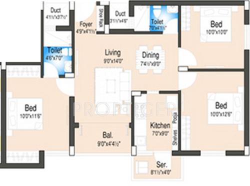 DABC Euphorbia Phase 2 (3BHK+2T (1,112 sq ft) 1112 sq ft)