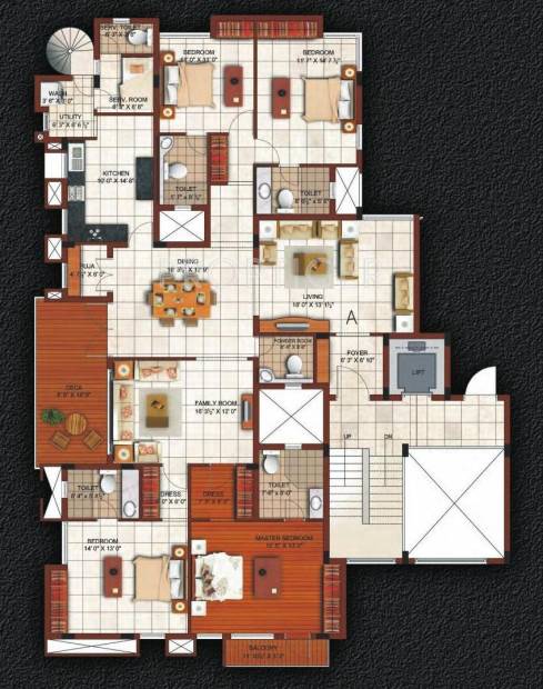 Casagrand Arcobaleno (4BHK+6T (2,922 sq ft)   Servant Room 2922 sq ft)