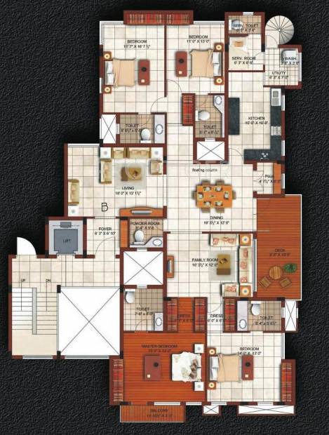 Casagrand Arcobaleno (4BHK+6T (2,972 sq ft)   Servant Room 2972 sq ft)