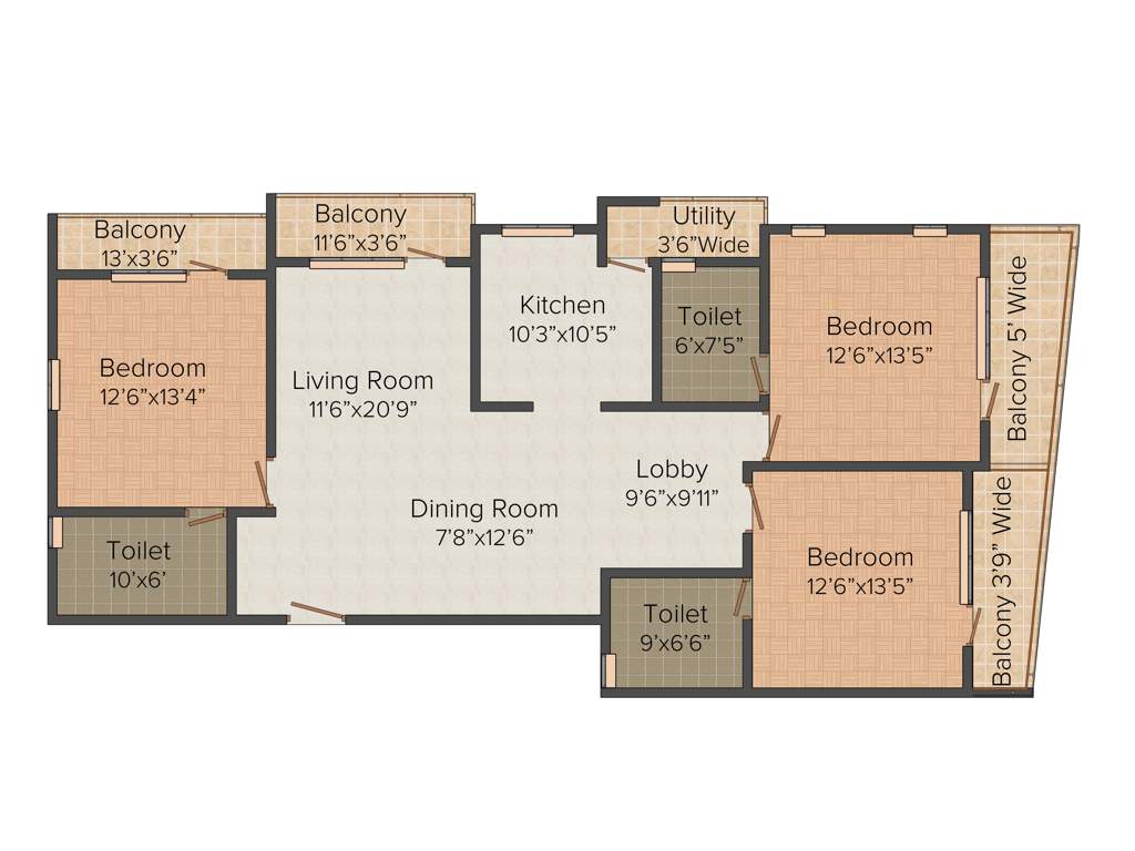 Sanjana Sunita (3BHK+3T (2,070 sq ft) 2070 sq ft)