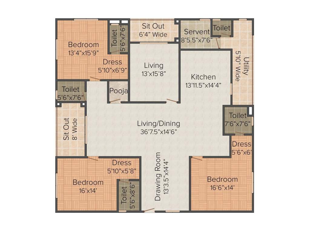 My Home Abhra (3BHK+5T (3,455 sq ft) + Servant Room 3455 sq ft)