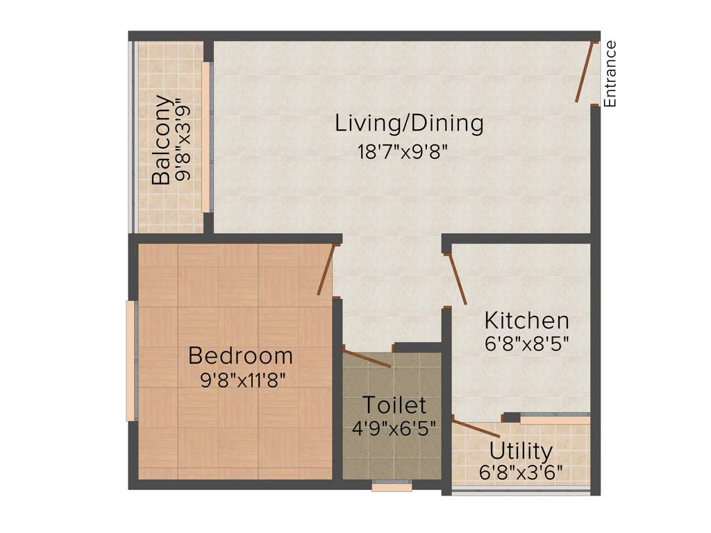 Hoysala Hoysala Evm (1BHK+1T (679 sq ft) 679 sq ft)