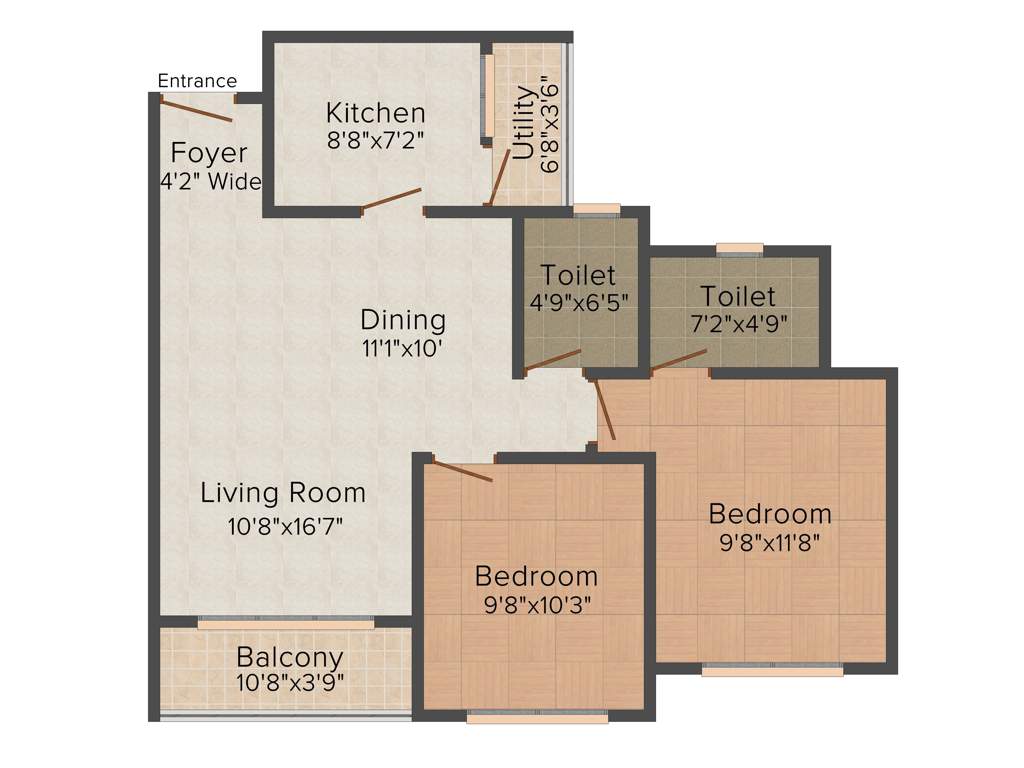 Hoysala Hoysala Evm (2BHK+2T (962 sq ft) 962 sq ft)