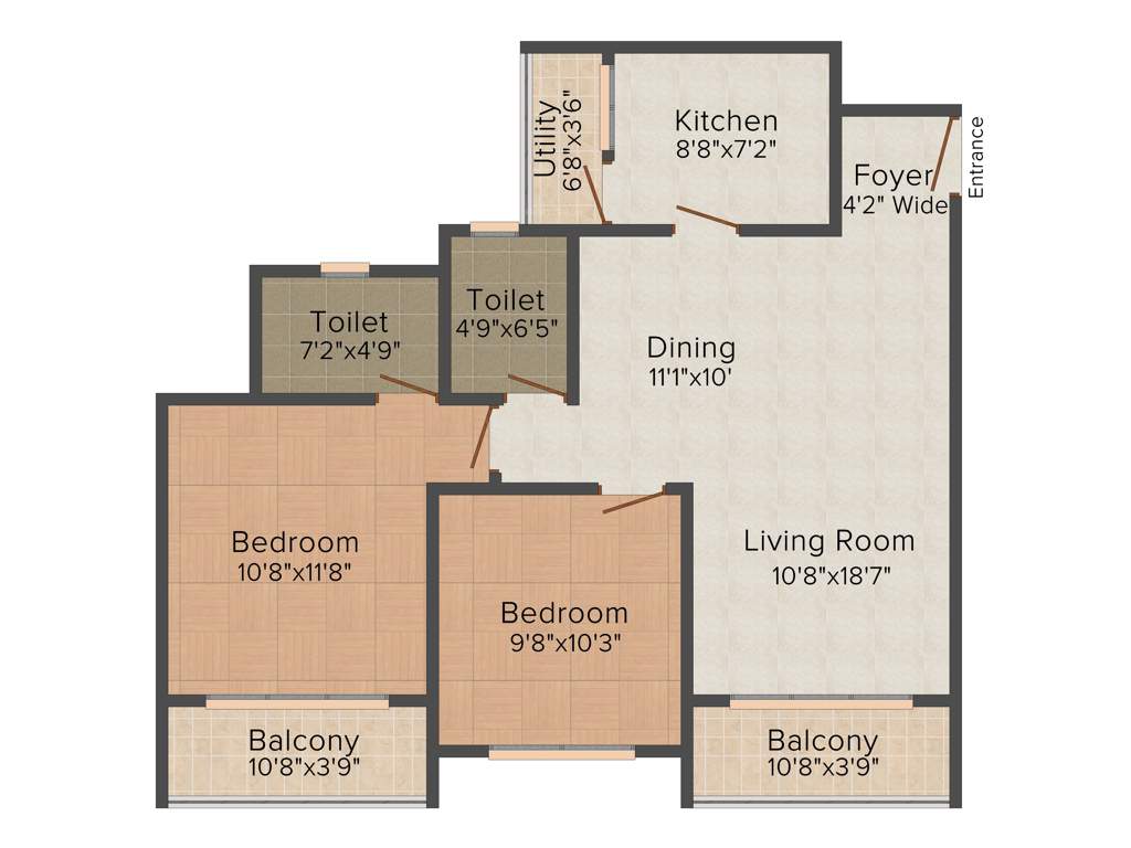 Hoysala Hoysala Evm (2BHK+2T (1,064 sq ft) 1064 sq ft)