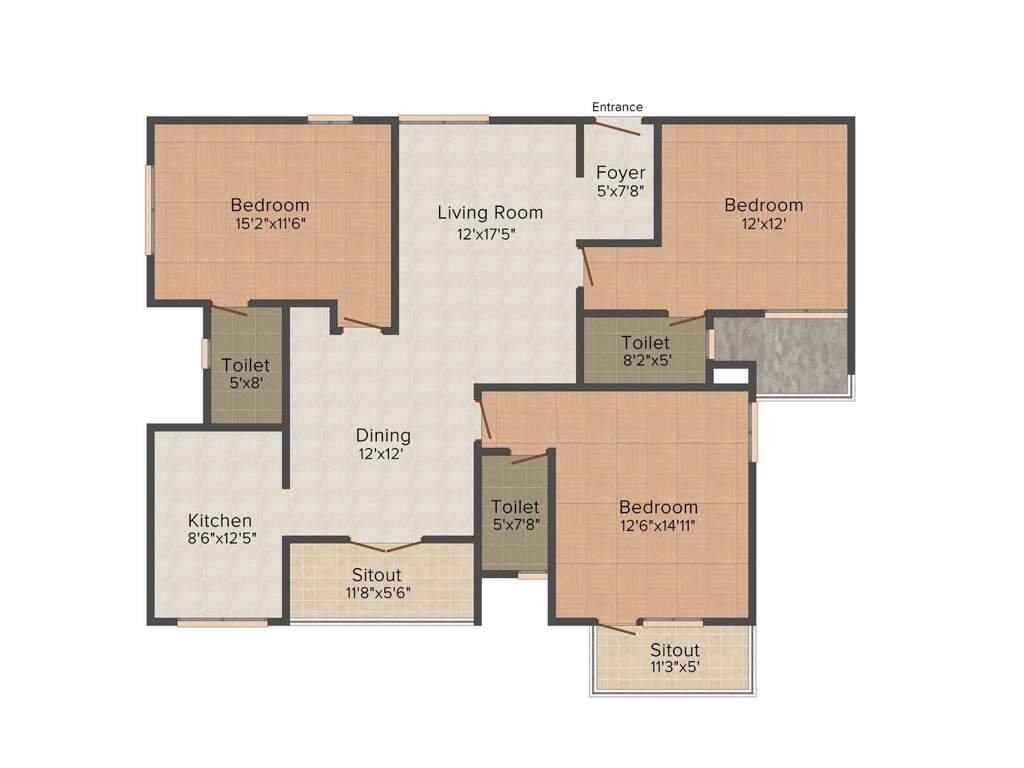 Appaswamy Luz Amor (3BHK+3T (1,867 sq ft) 1867 sq ft)