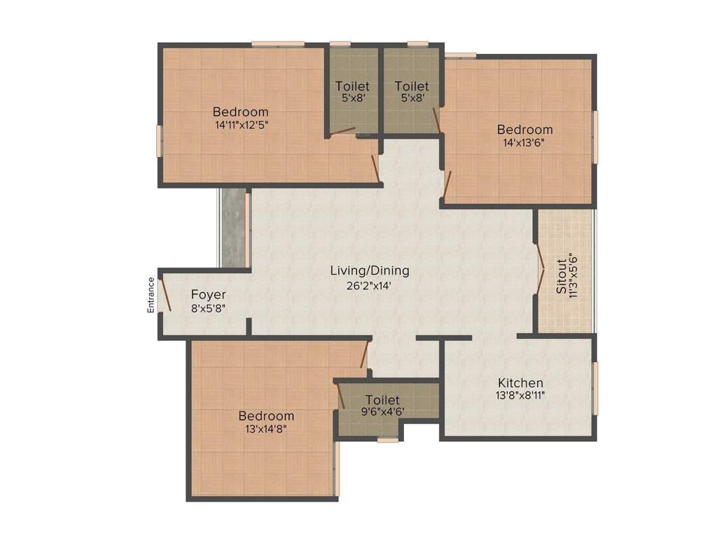 Appaswamy Luz Amor (3BHK+3T (1,911 sq ft) 1911 sq ft)