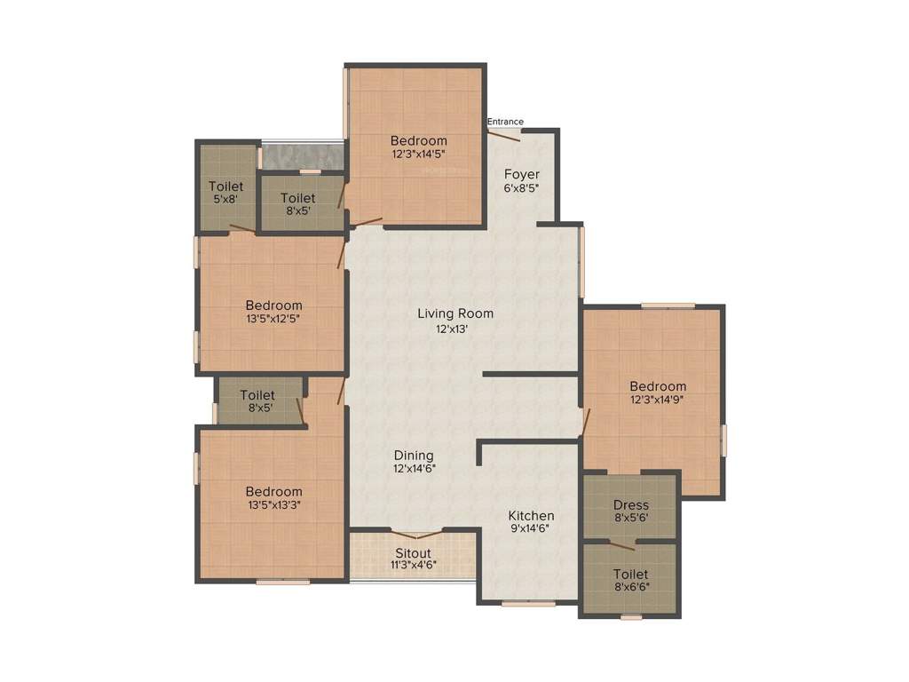 Appaswamy Luz Amor (4BHK+4T (2,380 sq ft) 2380 sq ft)