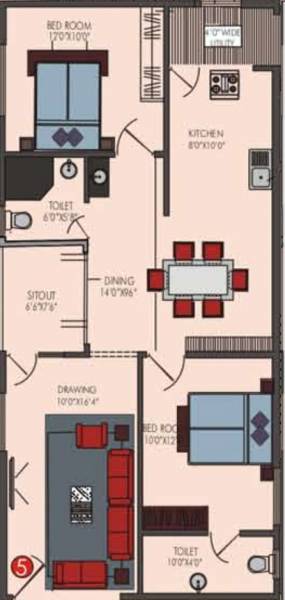 Sekhar Developers Ridge (2BHK+2T (1,140 sq ft) 1140 sq ft)