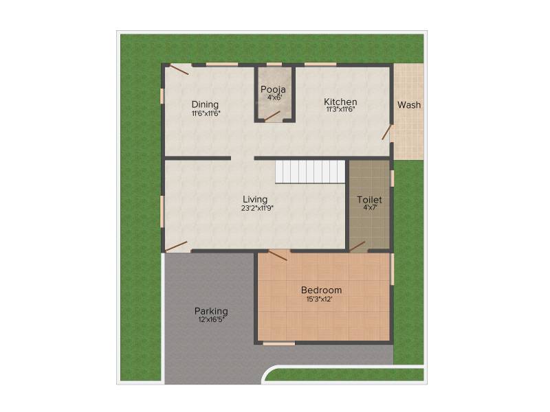 SRS Green Valley (3BHK+3T (2,635 sq ft)   Pooja Room 2635 sq ft)