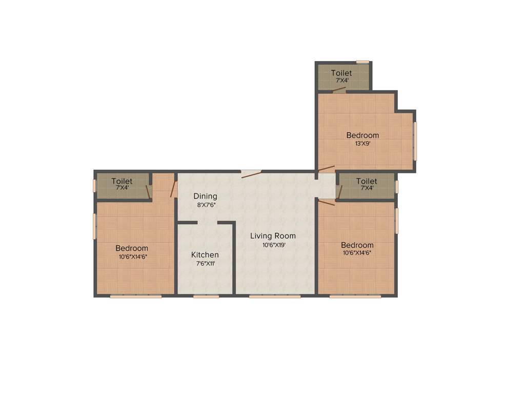 Advent Advent Neel Residency (3BHK+3T (1,425 sq ft) 1425 sq ft)