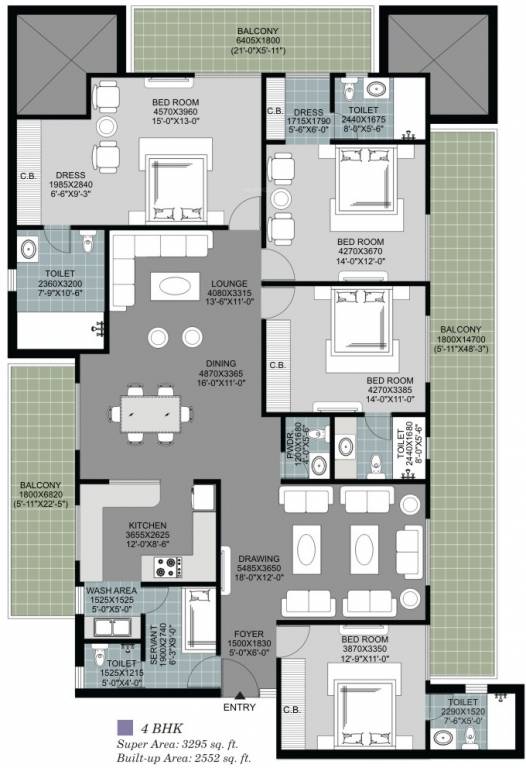 Arihant South Winds (4BHK+5T (3,295 sq ft) + Servant Room 3295 sq ft)
