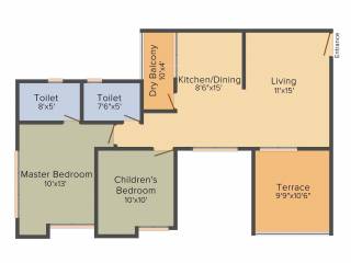 Aagam Highway Bliss (2BHK+2T (1,050 sq ft) 1050 sq ft)