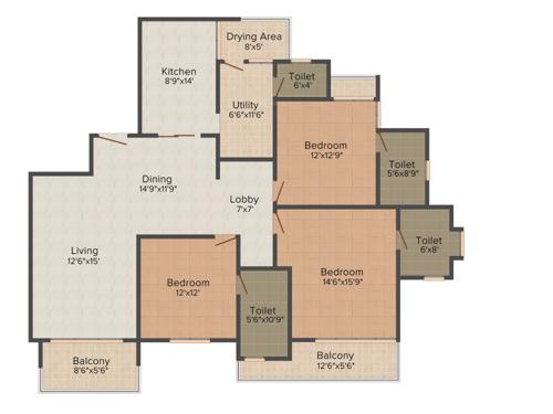 Prestige Neptunes Courtyard (3BHK+3T (2,098 sq ft) 2098 sq ft) Prestige Neptunes Courtyard (3BHK+3T (2,098 sq ft) 2098 sq ft)