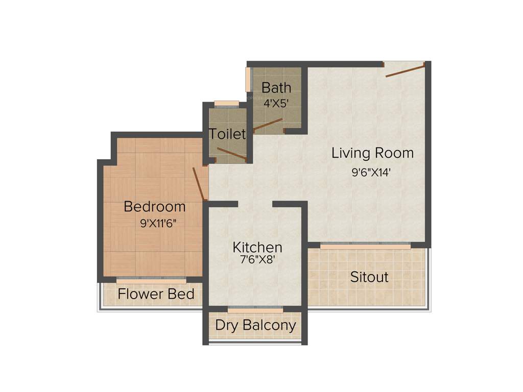 Shantee Sunshine Hills (1BHK+1T (610 sq ft) 610 sq ft)