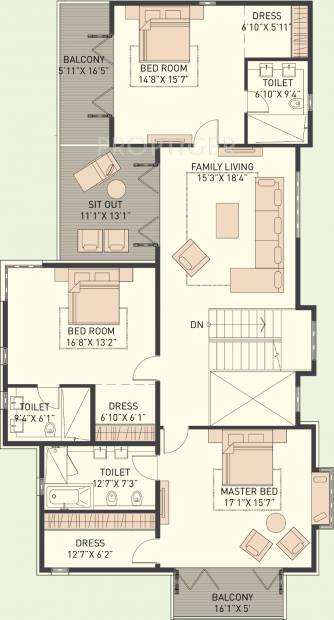 Sycon Maitri (4BHK+4T (4,247 sq ft)   Servant Room 4247 sq ft)