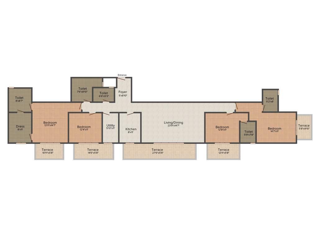 Unishire Belvedere Premia (4BHK+4T (3,251 sq ft) 3251 sq ft)