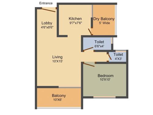 Pragati Royal Orchid (1BHK+1T (708 sq ft) 708 sq ft)