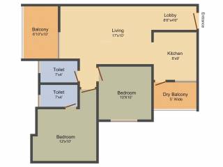 Pragati Royal Orchid (2BHK+2T (868 sq ft) 868 sq ft) Pragati Royal Orchid (2BHK+2T (868 sq ft) 868 sq ft)