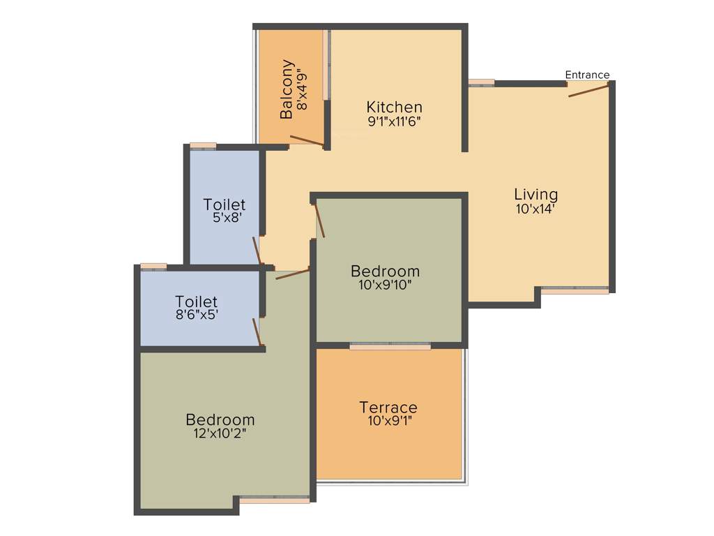 BK Sun Fantasy (2BHK+2T (950 sq ft) 950 sq ft)