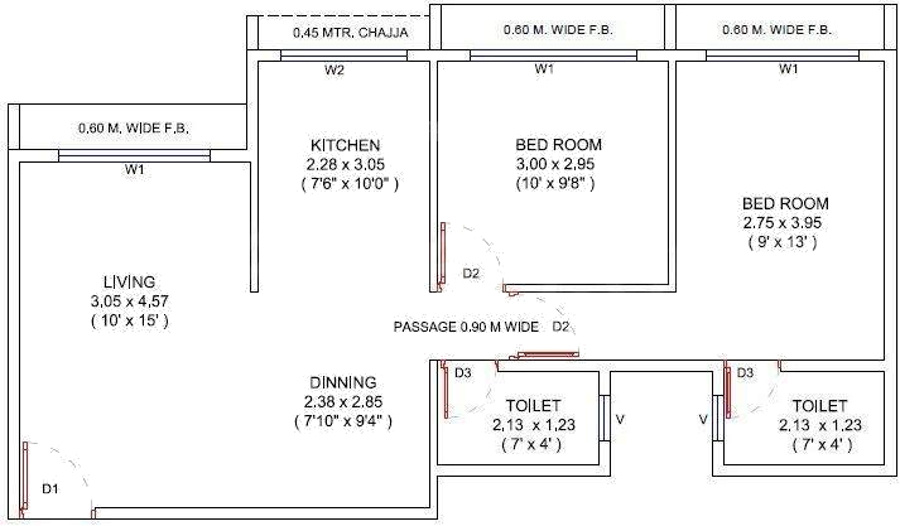 Marvel Sai Shanti Park (2BHK+2T (1,000 sq ft) 1000 sq ft) Marvel Sai Shanti Park (2BHK+2T (1,000 sq ft) 1000 sq ft)