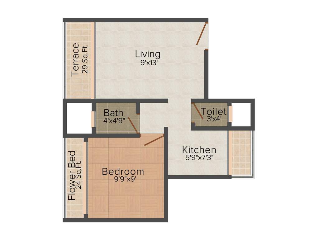 Skyline Aarush Darshan (1BHK+1T (645 sq ft) 645 sq ft)