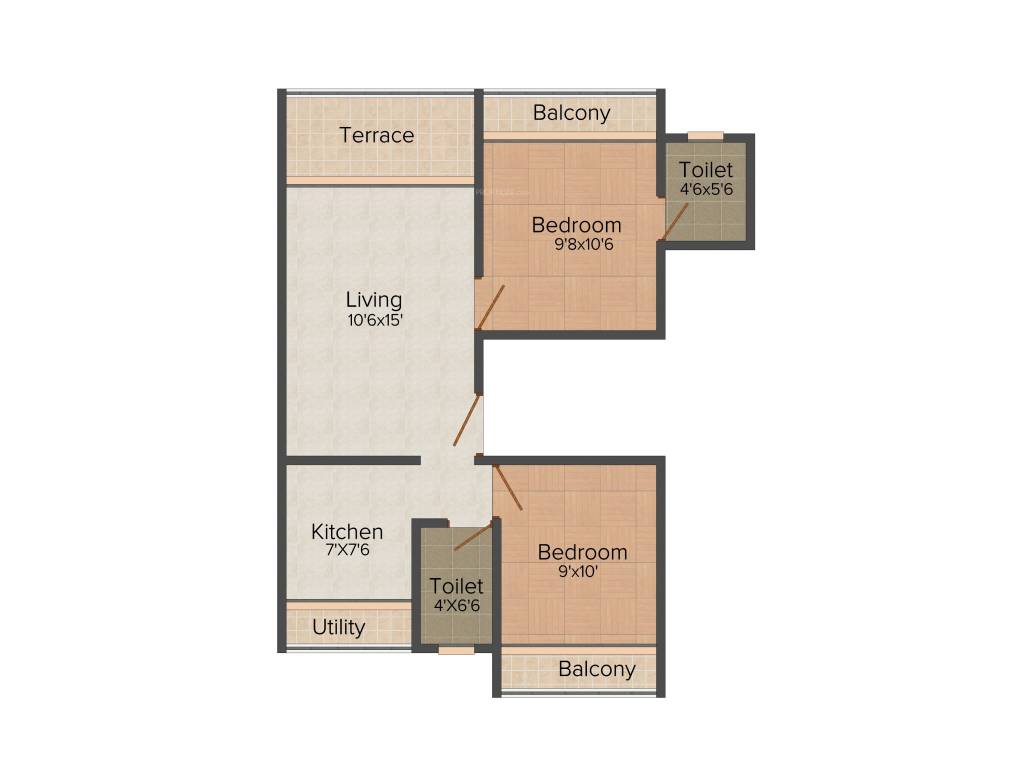 Hemrajani Om Iris (2BHK+2T (950 sq ft) 950 sq ft)