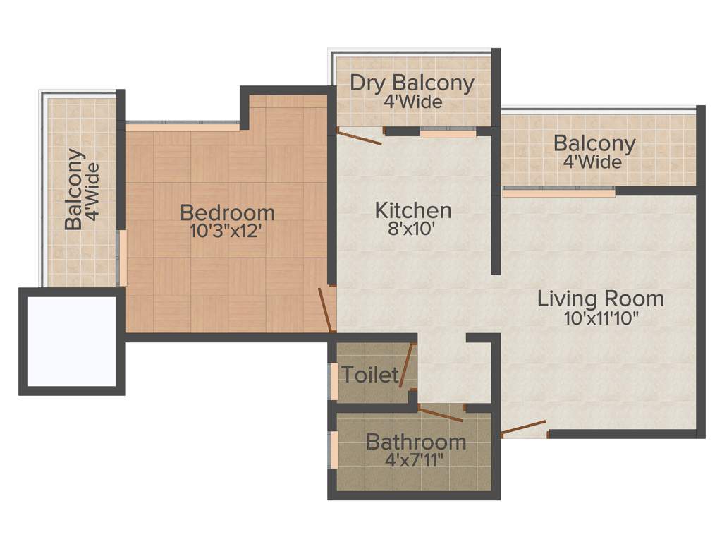 Pushkar Snehangan (1BHK+1T (637 sq ft) 637 sq ft)