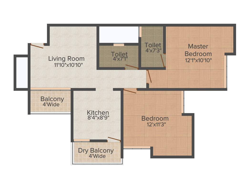 Pushkar Snehangan (2BHK+2T (802 sq ft) 802 sq ft)