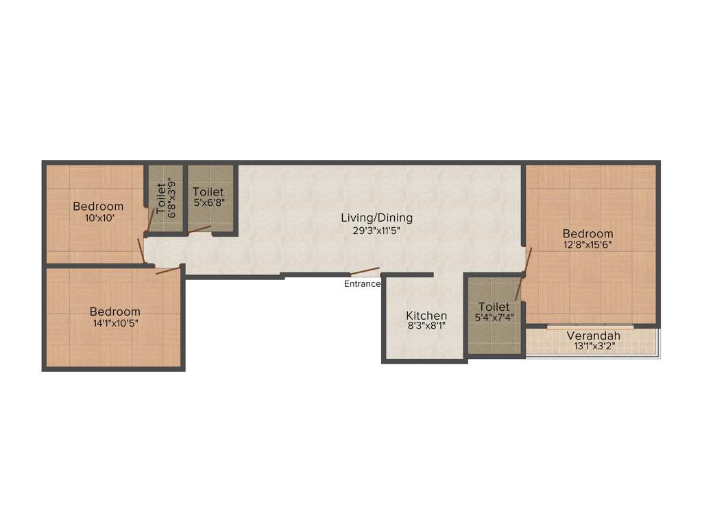Amrapali Hirise Amrapali Rani 3BHK+3T (1,656 sq ft)