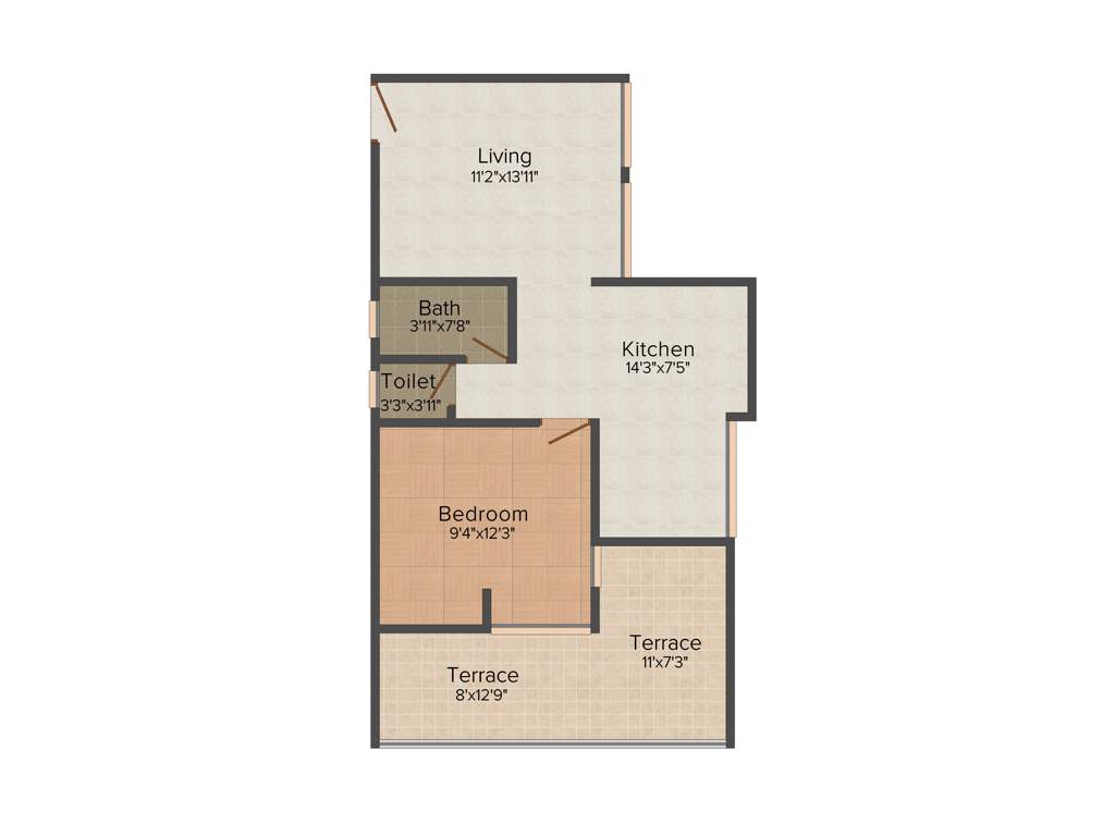 Vakratund Developers Bhagirthi Classic 1BHK+1T (700 sq ft)