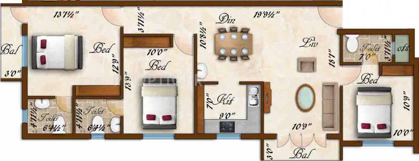 Rams Sarovar (3BHK+3T (1,420 sq ft) 1420 sq ft) Rams Sarovar (3BHK+3T (1,420 sq ft) 1420 sq ft)