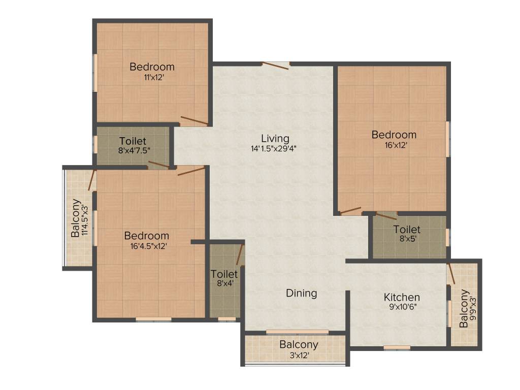 Rams Sarovar (3BHK+3T (1,820 sq ft) 1820 sq ft)