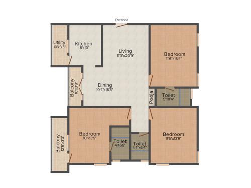 Maxis Sai Jayam (3BHK+3T (1,490 sq ft) 1490 sq ft)